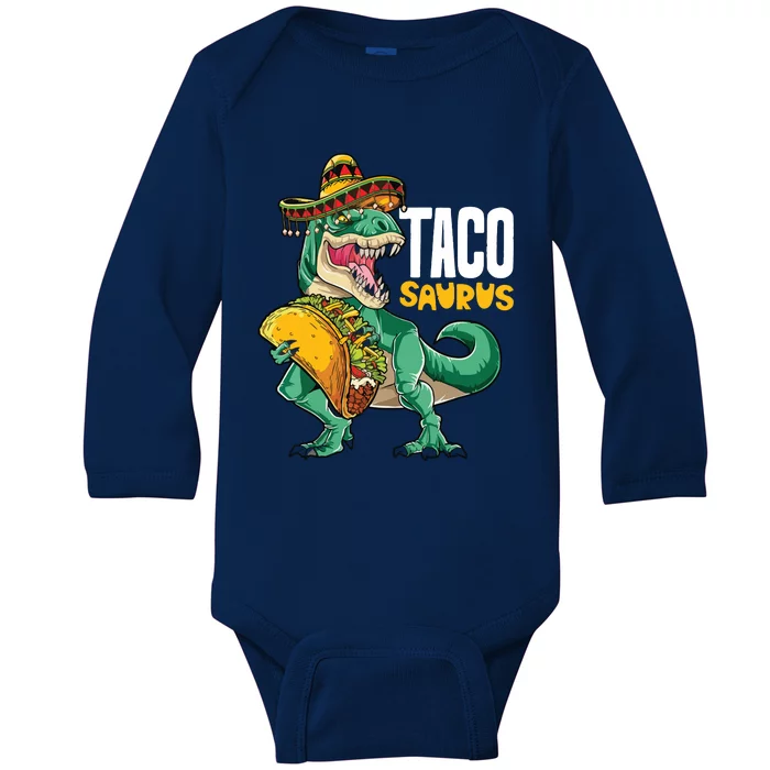 Cinco De Mayo Taco Saurus Baby Long Sleeve Bodysuit