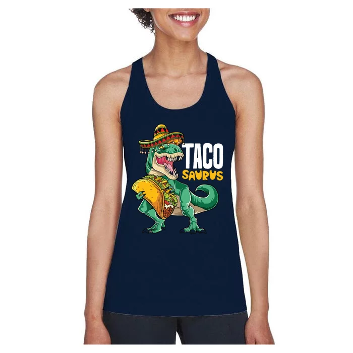 Cinco De Mayo Taco Saurus Women's Racerback Tank