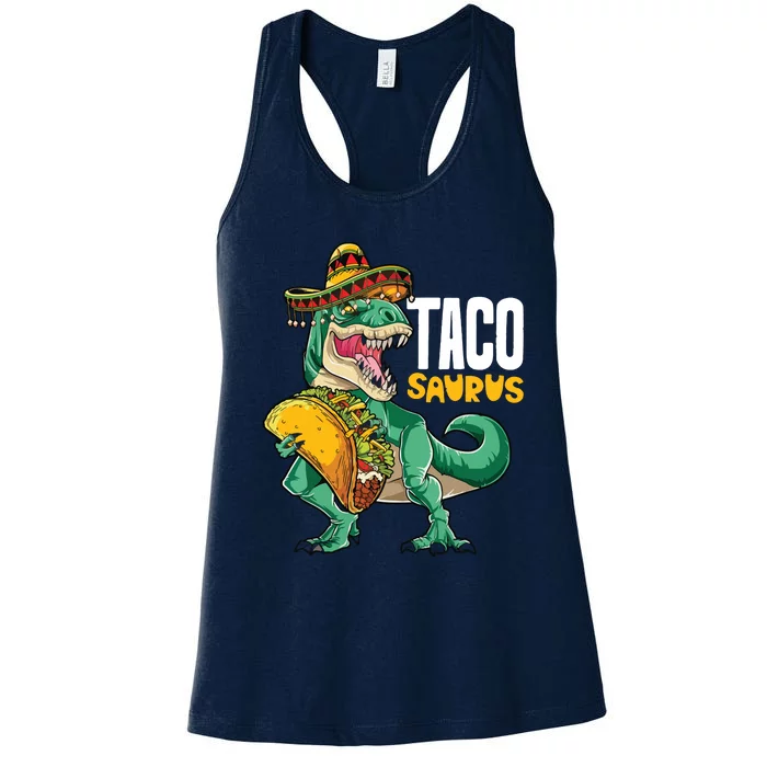 Cinco De Mayo Taco Saurus Women's Racerback Tank