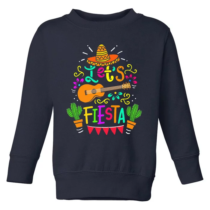 Cinco De Mayo Mexican Guitar Cactus Toddler Sweatshirt