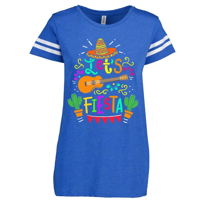 Cinco De Mayo Mexican Guitar Cactus Enza Ladies Jersey Football T-Shirt