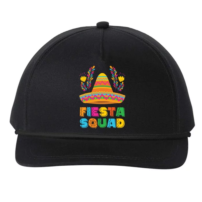 Cinco De Mayo Fiesta Squad Mexican Party Cinco De Mayo Party Snapback Five-Panel Rope Hat