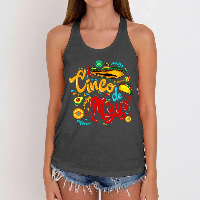 Cinco De Mayo Mexican Fiesta 5 De Mayo For Mexican Women's Knotted Racerback Tank