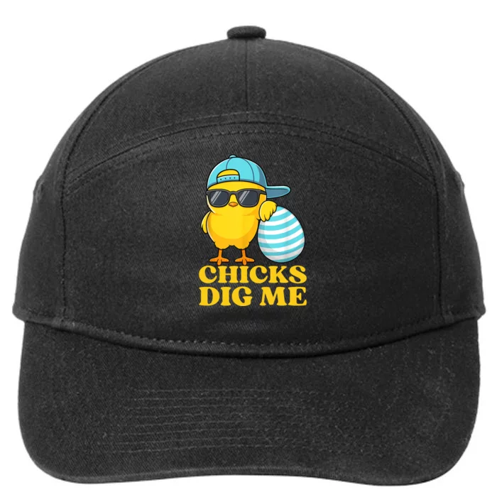 Chicks Dig Me Easter Happy Easter Funny 7-Panel Snapback Hat