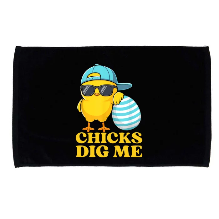 Chicks Dig Me Easter Happy Easter Funny Microfiber Hand Towel