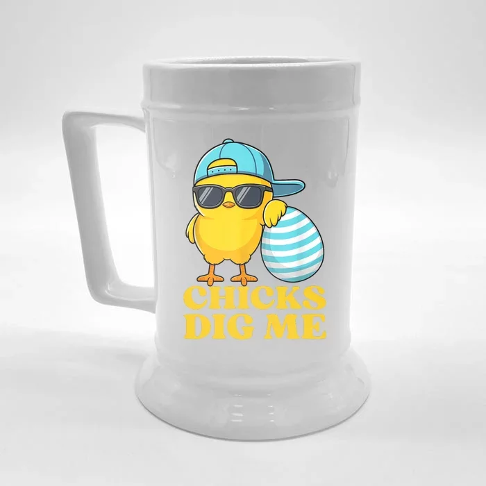 Chicks Dig Me Easter Happy Easter Funny Front & Back Beer Stein