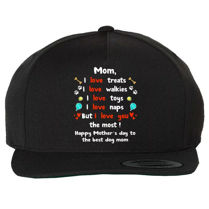 Cute Dog Mom Mothers Day Happy Mothers Day Gifts From Dog Wool Snapback Cap