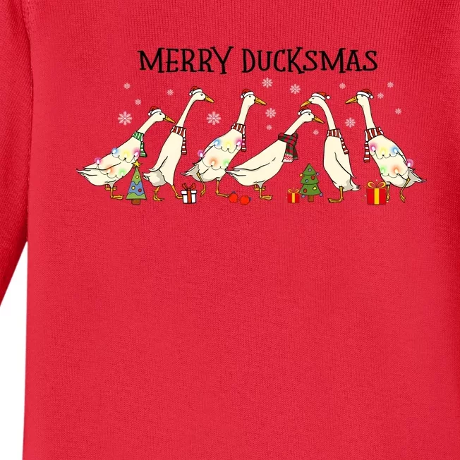 Christmas Duck Merry Duckmas Merry Christmas Holiday Season Baby Long Sleeve Bodysuit