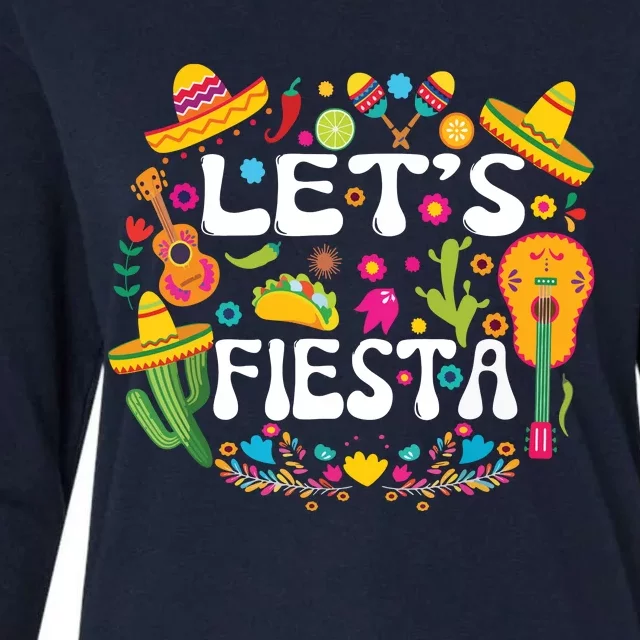 Cinco De Mayo Party Lets Fiesta Mexican Womens Cotton Relaxed Long Sleeve T-Shirt