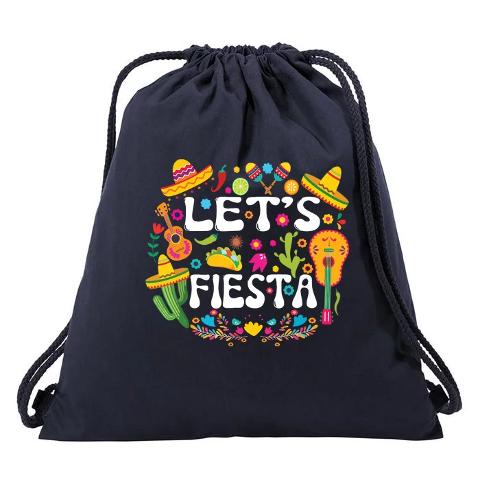 Cinco De Mayo Party Lets Fiesta Mexican Drawstring Bag