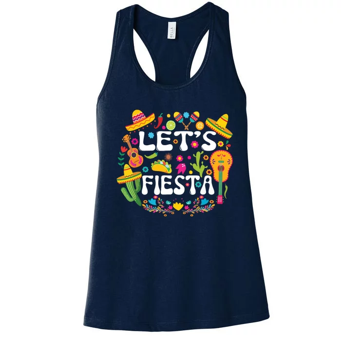 Cinco De Mayo Party Lets Fiesta Mexican Women's Racerback Tank