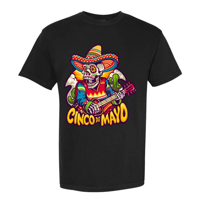 Cinco De Mayo Skull Fiesta Garment-Dyed Heavyweight T-Shirt