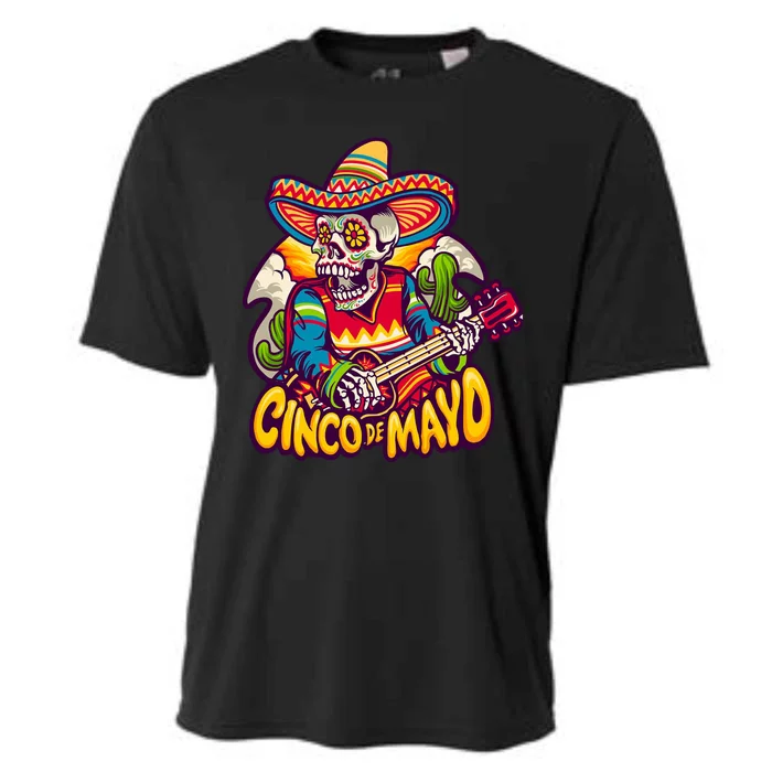 Cinco De Mayo Skull Fiesta Cooling Performance Crew T-Shirt