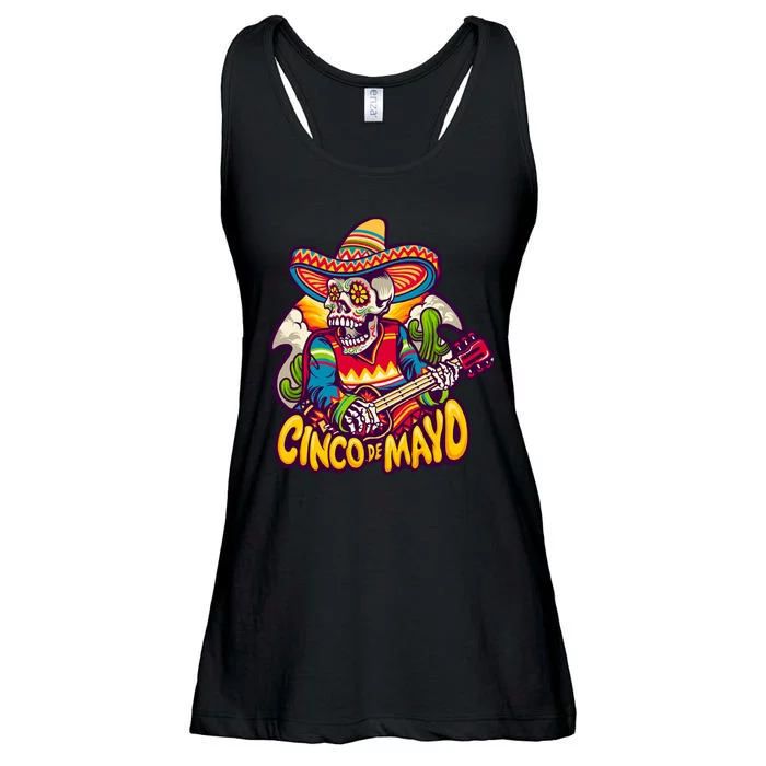 Cinco De Mayo Skull Fiesta Ladies Essential Flowy Tank