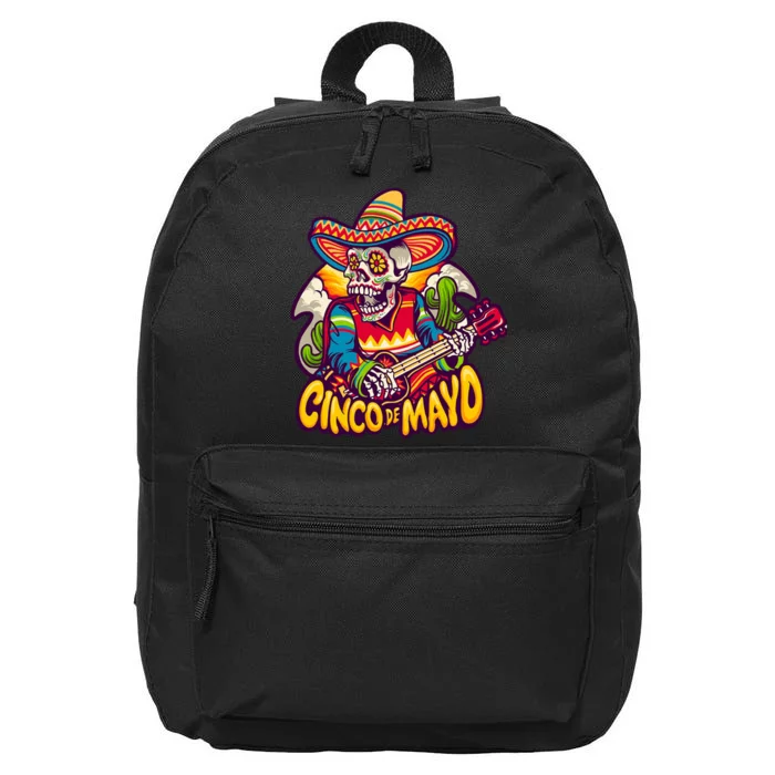 Cinco De Mayo Skull Fiesta 16 in Basic Backpack