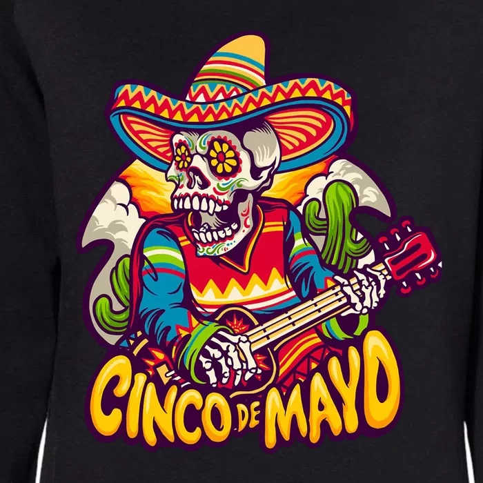 Cinco De Mayo Skull Fiesta Womens California Wash Sweatshirt