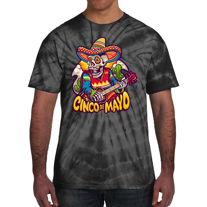 Cinco De Mayo Skull Fiesta Tie-Dye T-Shirt