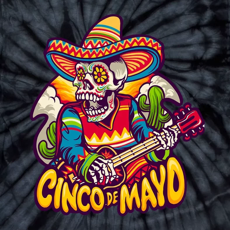 Cinco De Mayo Skull Fiesta Tie-Dye T-Shirt