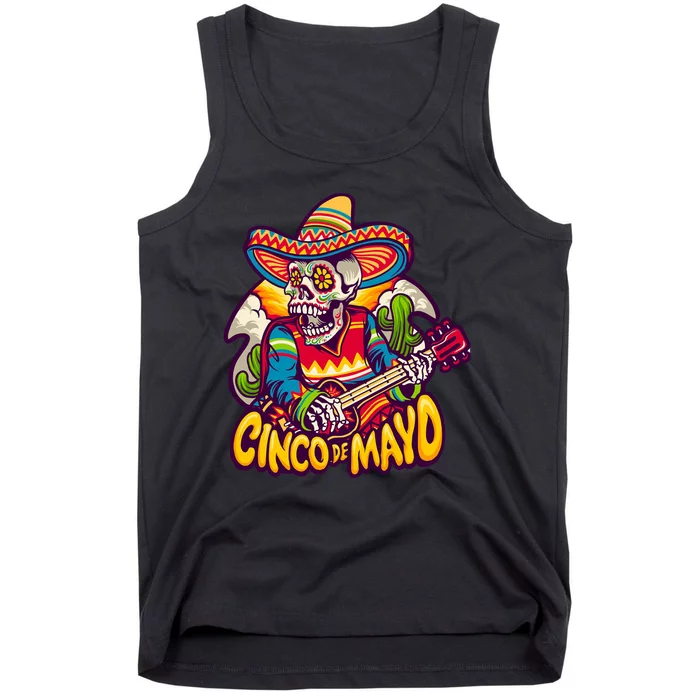 Cinco De Mayo Skull Fiesta Tank Top