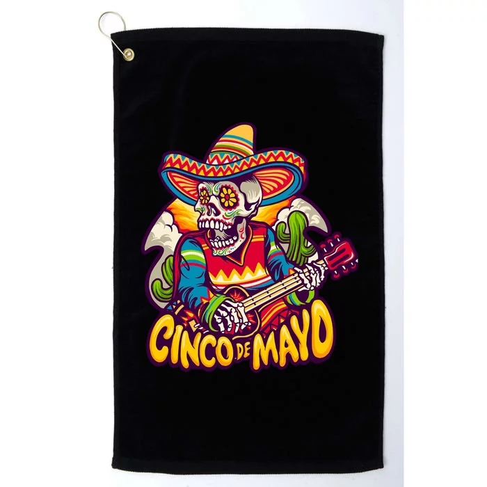 Cinco De Mayo Skull Fiesta Platinum Collection Golf Towel