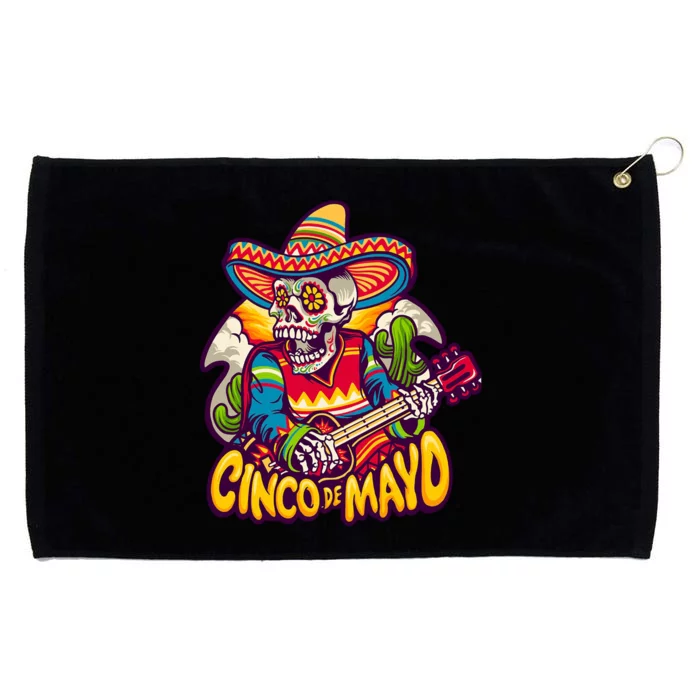 Cinco De Mayo Skull Fiesta Grommeted Golf Towel