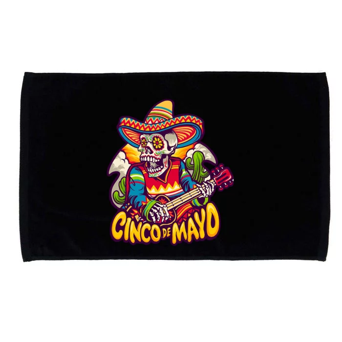 Cinco De Mayo Skull Fiesta Microfiber Hand Towel