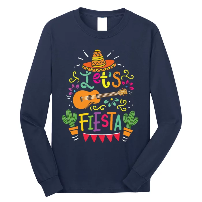 Cinco De Mayo Mexican Guitar Cactus Long Sleeve Shirt