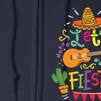 Cinco De Mayo Mexican Guitar Cactus Full Zip Hoodie