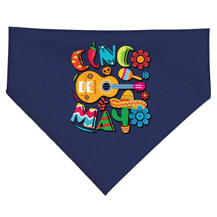 Cinco De Mayo Mexican Fiesta 5 De Mayo USA-Made Doggie Bandana