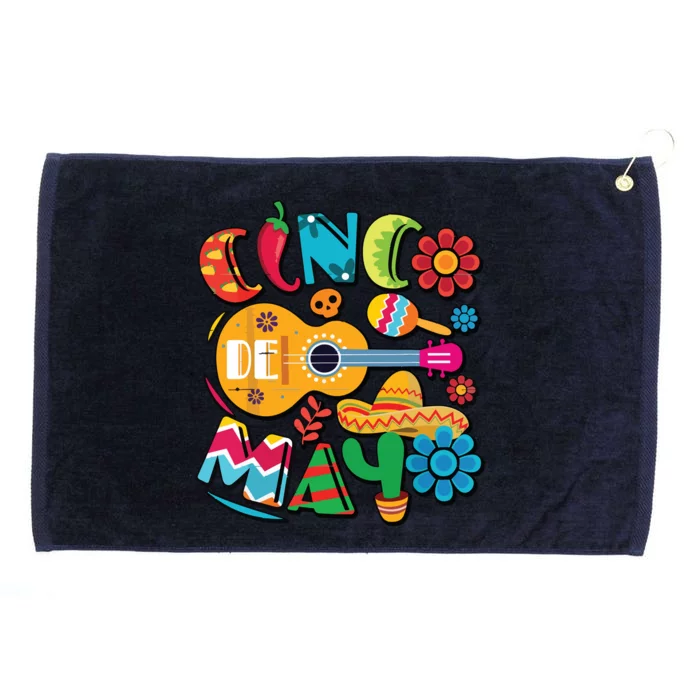 Cinco De Mayo Mexican Fiesta 5 De Mayo Grommeted Golf Towel