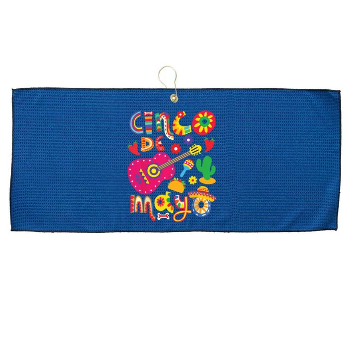 Cinco De Mayo Mexican Fiesta 5 De Mayo Large Microfiber Waffle Golf Towel