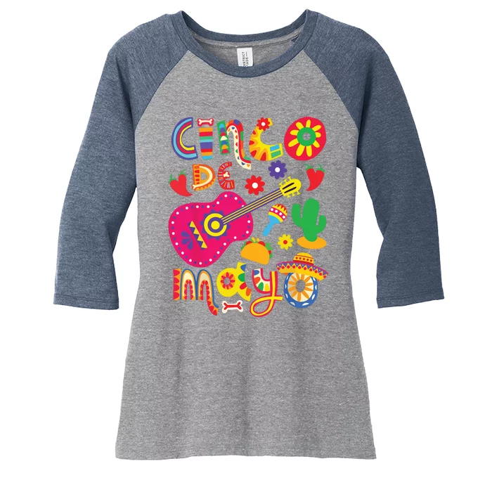 Cinco De Mayo Mexican Fiesta 5 De Mayo Women's Tri-Blend 3/4-Sleeve Raglan Shirt