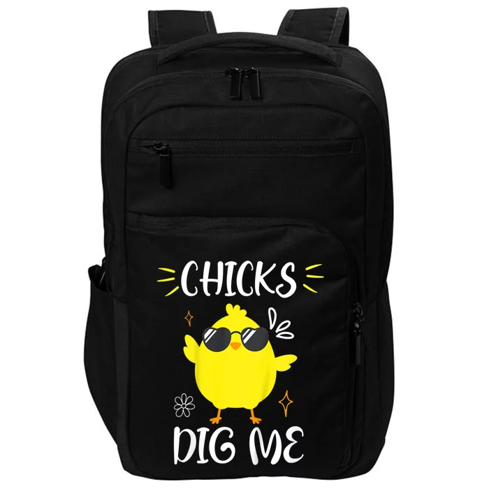 Chicks Dig Me Easter Day Chickens Spring Baby Funny Easter Impact Tech Backpack