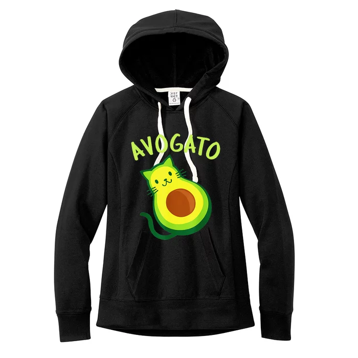 Cinco De Mayo Funny Avocado Mexico Meow Avogato Cat Tees Women's Fleece Hoodie