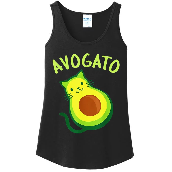 Cinco De Mayo Funny Avocado Mexico Meow Avogato Cat Tees Ladies Essential Tank