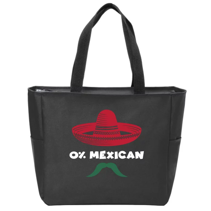 Cinco De Mayo 0% Mexican Sombrero Mustache Zip Tote Bag