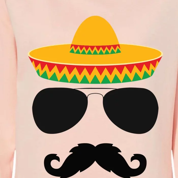 Cinco De Mayo Party Shirts Funny Cinco De Mayo Mustache Face Womens California Wash Sweatshirt