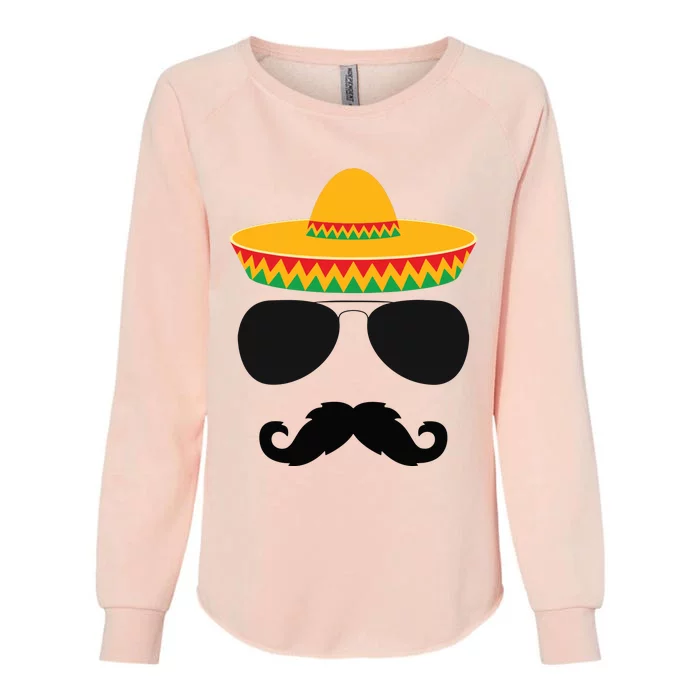 Cinco De Mayo Party Shirts Funny Cinco De Mayo Mustache Face Womens California Wash Sweatshirt