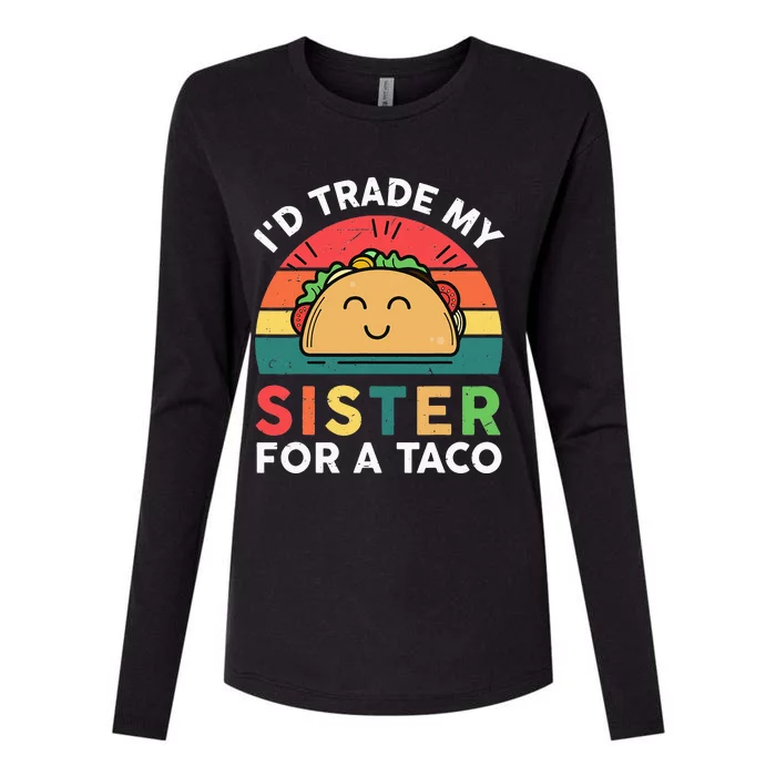 Cinco De Mayo Mexican Taco Big Little Sister Womens Cotton Relaxed Long Sleeve T-Shirt