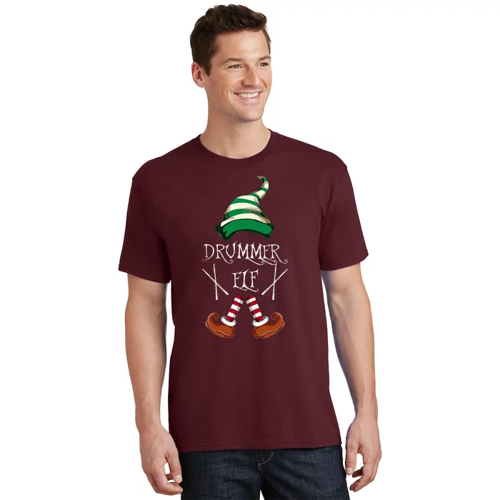 Christmas Drums Music Elf Family Gift Drummer Elf T-Shirt