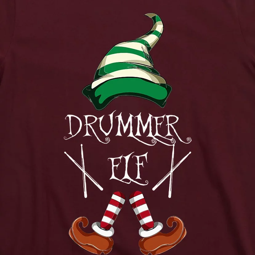 Christmas Drums Music Elf Family Gift Drummer Elf T-Shirt