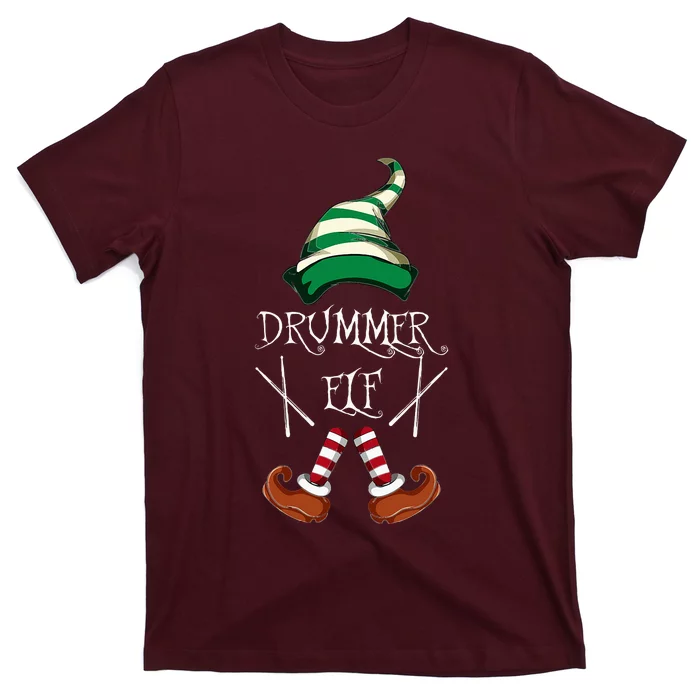 Christmas Drums Music Elf Family Gift Drummer Elf T-Shirt