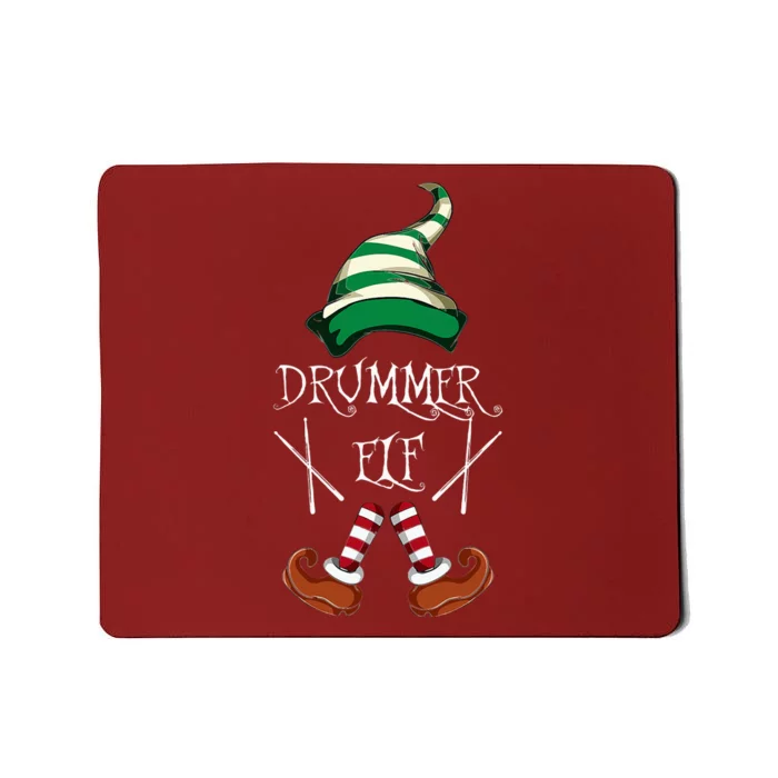 Christmas Drums Music Elf Family Gift Drummer Elf Mousepad