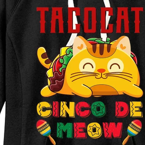 Cinco de Meow taco cat Mexican Cinco De Mayo Cat Lovers Women's Fleece Hoodie