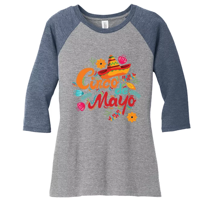 Cinco De Mayo Mexican Fiesta 5 De Mayo Women's Tri-Blend 3/4-Sleeve Raglan Shirt