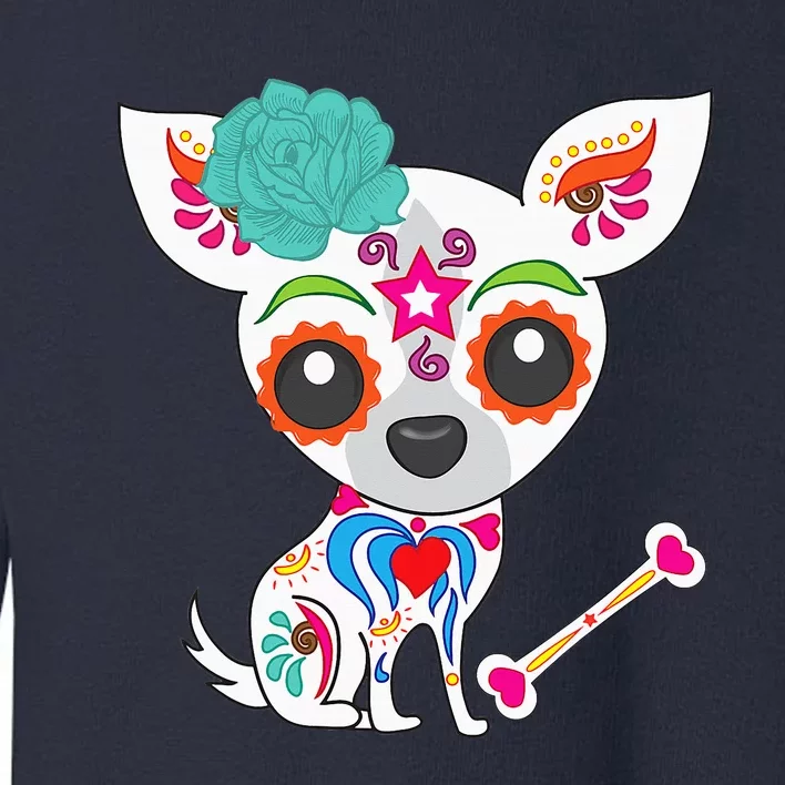 Cinco De Mayo Sugar Skull Chihuahua Toddler Sweatshirt