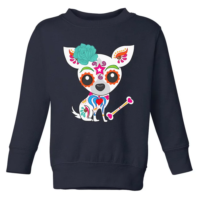 Cinco De Mayo Sugar Skull Chihuahua Toddler Sweatshirt