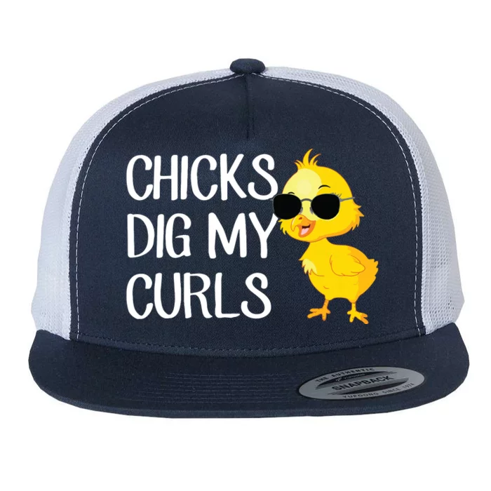 Chicks Dig My Curls Hair Flat Bill Trucker Hat