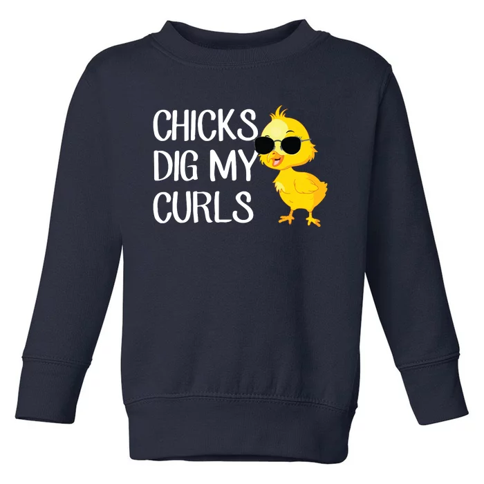 Chicks Dig My Curls Hair Toddler Sweatshirt