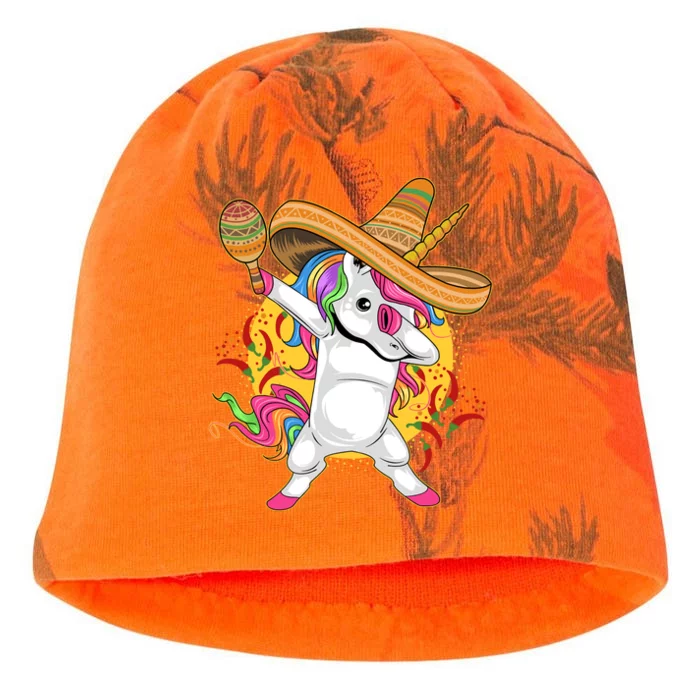 Cinco De Mayo Dabbing Unicorn Kati - Camo Knit Beanie